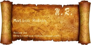 Matics Robin névjegykártya